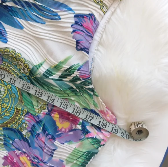 Jennifer Lopez White Floral Mini Dress Petite Large - Picture 4 of 5